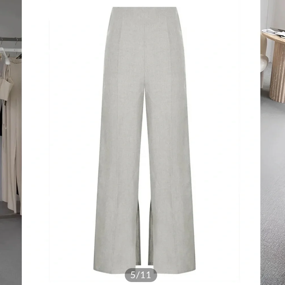 Commense Grey Button Split Sleeveless Pants Set - Picture 5 of 13